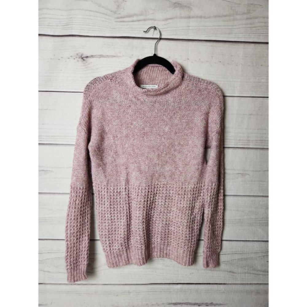 American Eagle Outfitters Womens Pullover Sweater Pink Long Sleeve Mock Neck XS